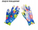 Rękawice w kwiaty powlekane nit. rozm. 9