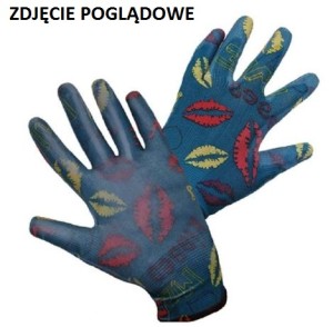 Rękawice wzorki powlekane kiss roz. 8